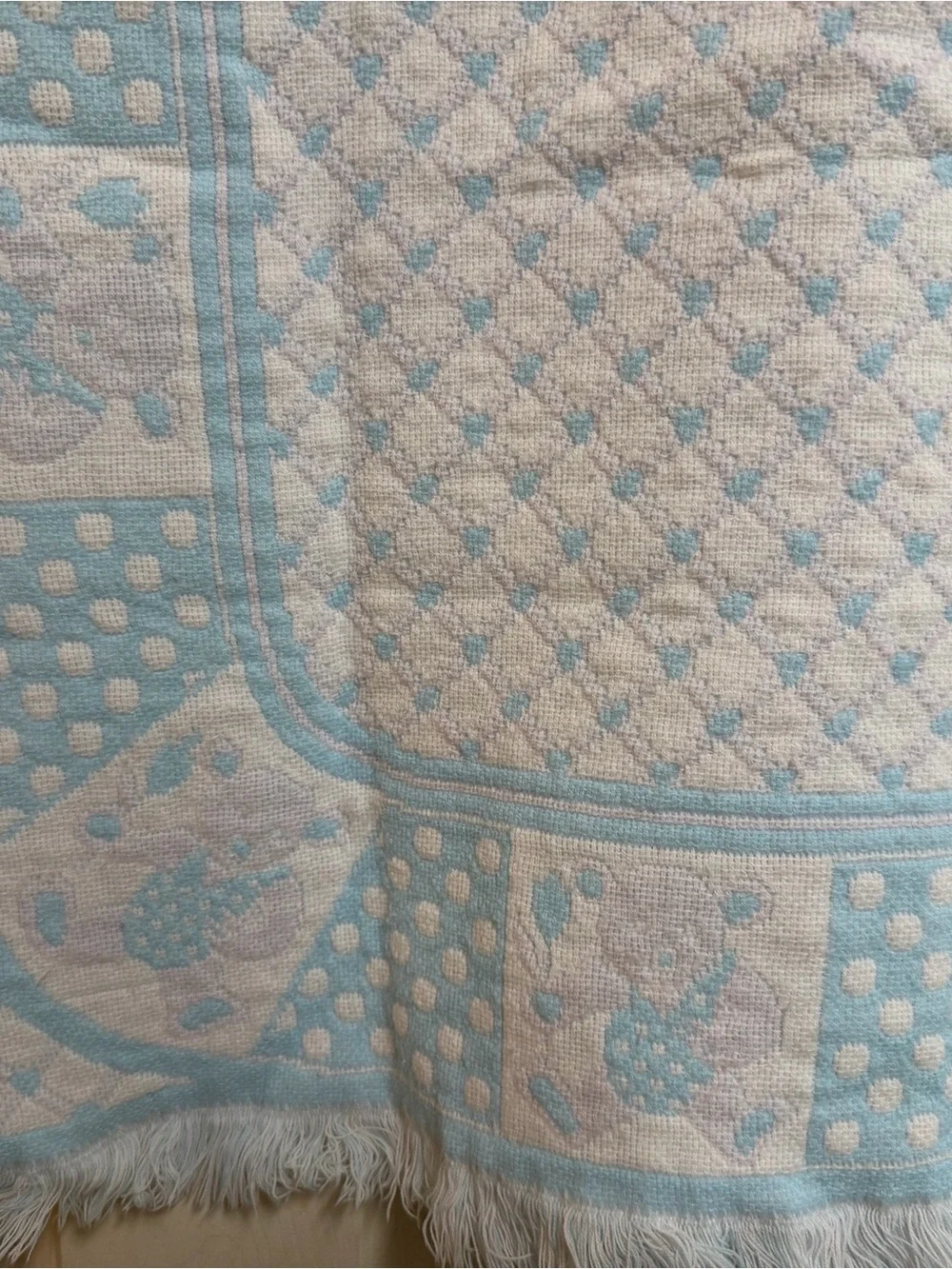 Vintage Carriage Boutique Pink Blue Teddy Bear Blanket